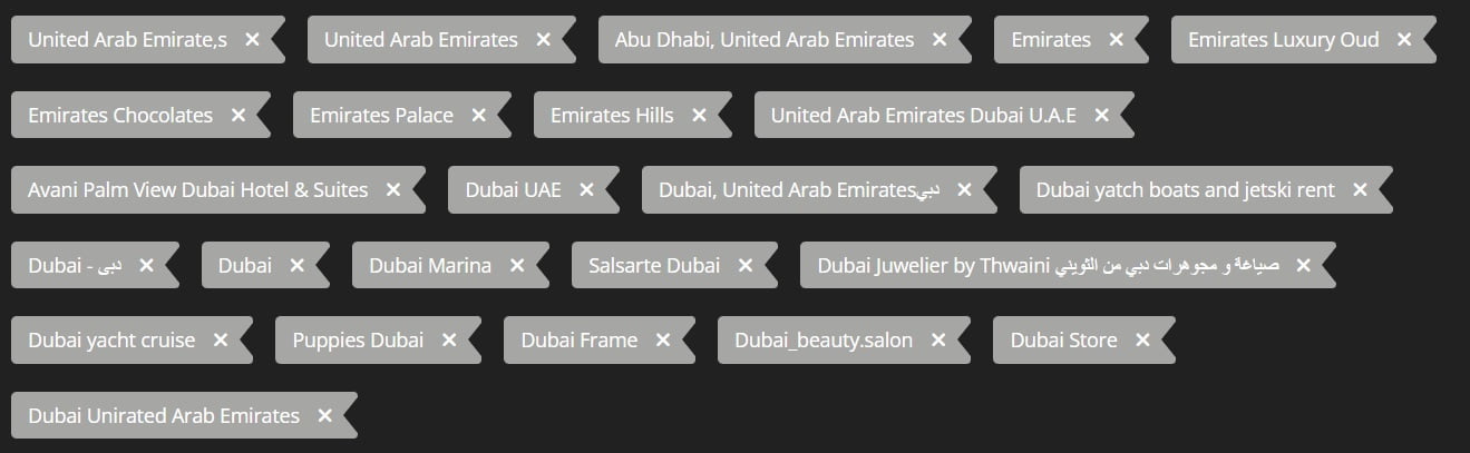 لوکیشن اینستاگرام امارات